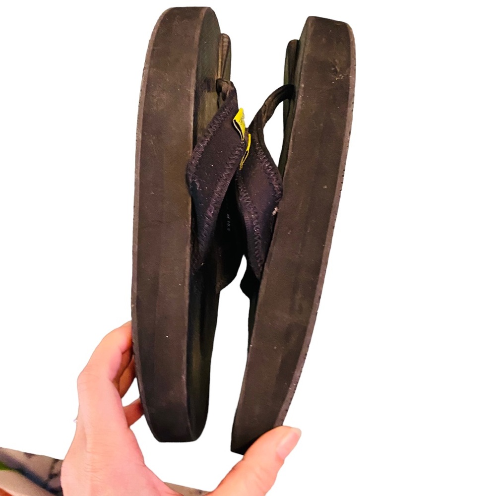 The Healing Sole Womens 12 / Mens 10 Original Black Flip Flops - Picture 9 of 12